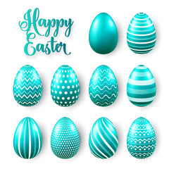 Easter eggs colored set. Spring holidays in April. Gift. Seasonal celebration.Egg hunt Sunday.