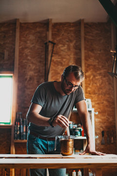 Portrait of Artisan Carpenter Working in his Workshop