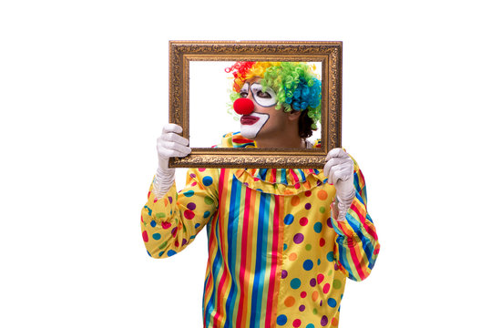 Funny clown isolated on white background