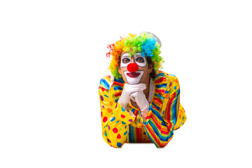 Male clown isolated on white 