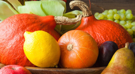 Composition of fresh raw fruits and vegetables