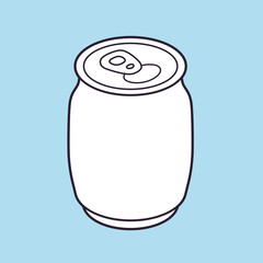 Beer, cola or soda soft drink can, white blank template vector.