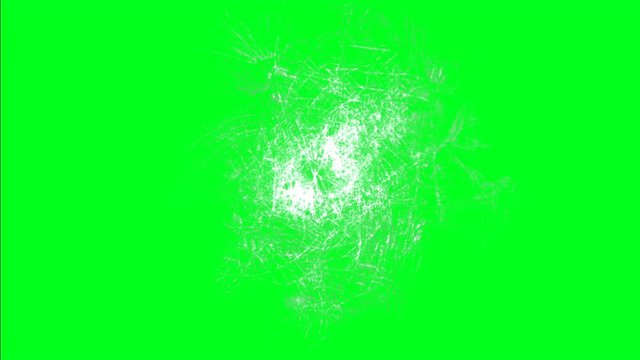 Glass break on green screen