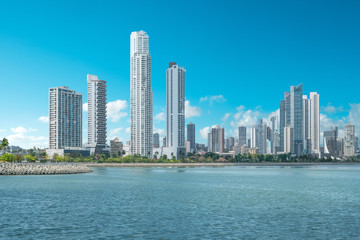Fototapeta na wymiar modern skyscraper city skyline - Panama City downtown