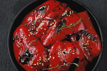 Red paprika grill. Healthy vegan food.