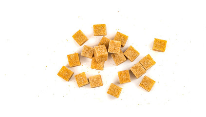 Pieces of cane sugar in the form of cubes