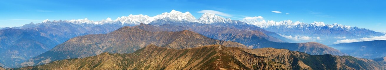 Everest from Pikey peak, Nepal Himalayas mountains