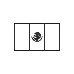 Mexico flag icon in black outline flat design. Independence day or National day holiday concept.