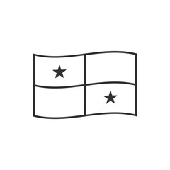 Panama flag icon in black outline flat design. Independence day or National day holiday concept.