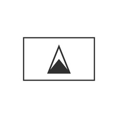 Saint Lucia flag icon in black outline flat design. Independence day or National day holiday concept.