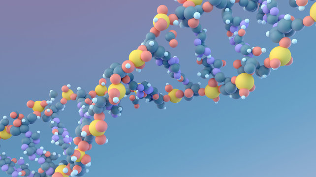 DNA Spiral Molecule Stylized Model 3D Render