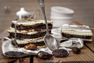 Homemade chocolate waffles