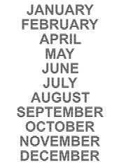 Font composition months of the year.