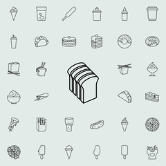 chopped loaf icon. Fast food icons universal set for web and mobile