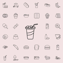 iced juice in glass icon. Fast food icons universal set for web and mobile