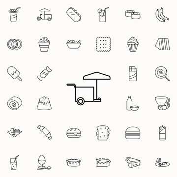 bench on wheels icon. Fast food icons universal set for web and mobile