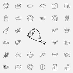 pork leg icon. Food icons universal set for web and mobile