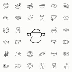 dough and rolling pin icon. Food icons universal set for web and mobile