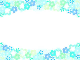 空色の桜の花のフレーム