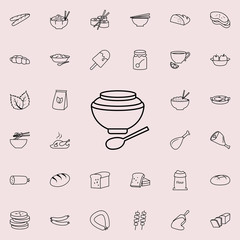 Fototapeta na wymiar soup with a spoon icon. Food icons universal set for web and mobile