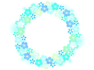 空色の桜の花のフレーム