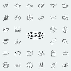 small fish on the board icon. Food icons universal set for web and mobile