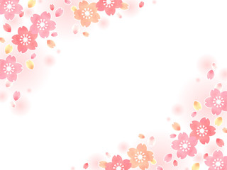 Fototapeta na wymiar 桜の花の背景イラスト