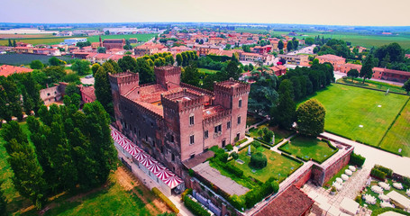 Beautiful old italian castle hosting wedding in the countryside.