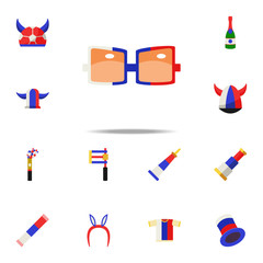fan spectacles icon. Russian Fan atributs icons universal set for web and mobile