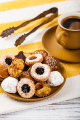 Assorted Mixed Cookies Background Dessert. Selective focus.