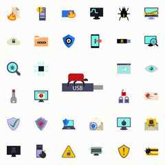 bug in flash card icon. Virus Antivirus icons universal set for web and mobile