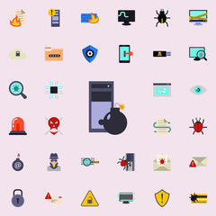 bomb in the computer icon. Virus Antivirus icons universal set for web and mobile