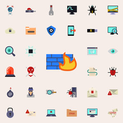 firewall icon. Virus Antivirus icons universal set for web and mobile