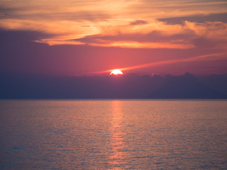 Wonderful sunset on the sea.