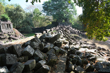 Siem Reap,Cambodia-January 13, 2019: The collapsed of gallery of Beng Mealea in Siem Reap, Cambodia