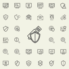 protection flash card icon. Virus Antivirus icons universal set for web and mobile