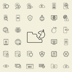 virus eating the data information icon. Virus Antivirus icons universal set for web and mobile