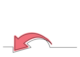 continuous line drawing of arrow