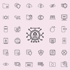 lock the system icon. Virus Antivirus icons universal set for web and mobile