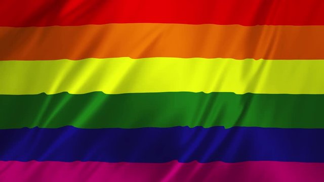 LGBT pride flag or gay pride flag waving at wind 2 in 1