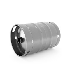 Beer keg on side: 3d illustration isolated on white