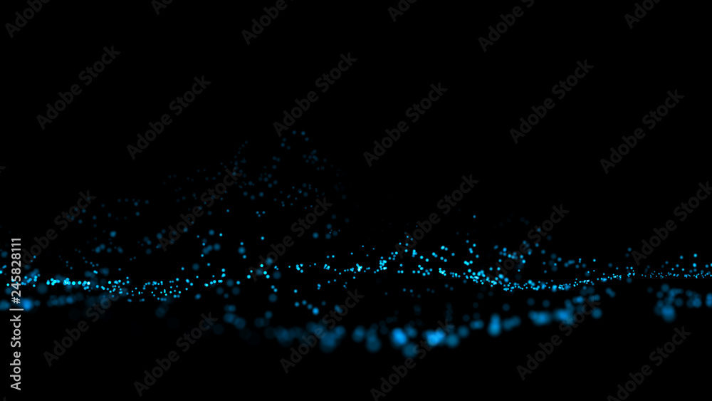 Poster big data visualization 3d. digital background. data threads plot. big data. abstract 3d big data vis