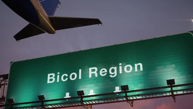 Airplane Take off Bicol Region during a wonderful sunrise