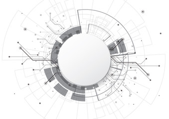 Fototapeta premium Abstract background with technology circuit board texture. Electronic motherboard illustration. Communication and engineering concept. Vector illustration