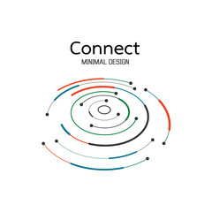 Abstract network connection. icon logo design. Vector Illustration