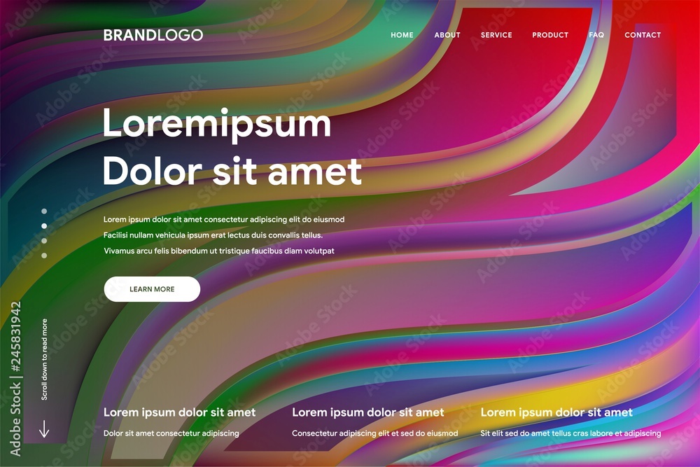Fototapete vector illustration of abstract background template with colourful design and gradient style for web