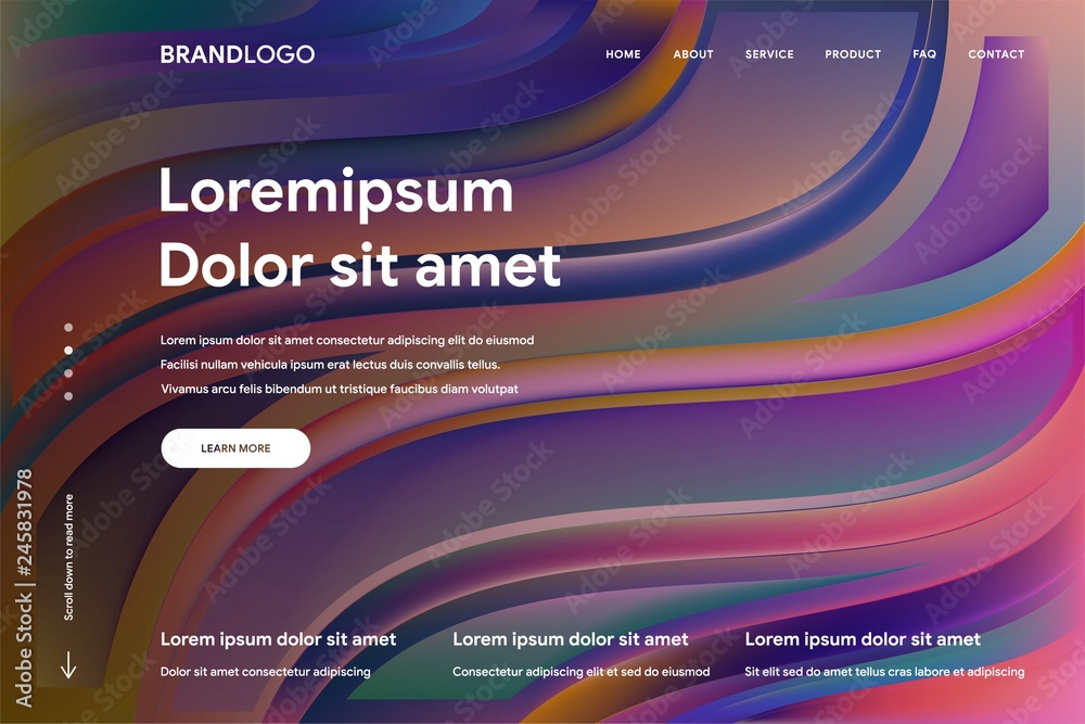 Fototapete vector illustration of abstract background template with colourful design and gradient style for web