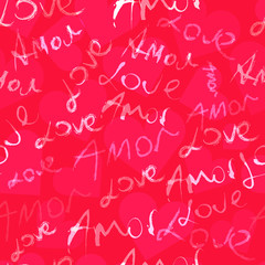 Vector Abstract Seamless of Word Love for Valentines Day