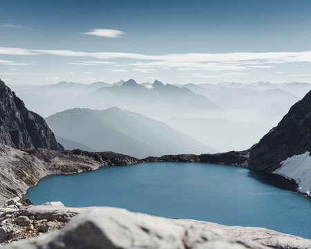 Layers of peaks.