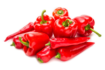 Red paprika on a white background. isolate